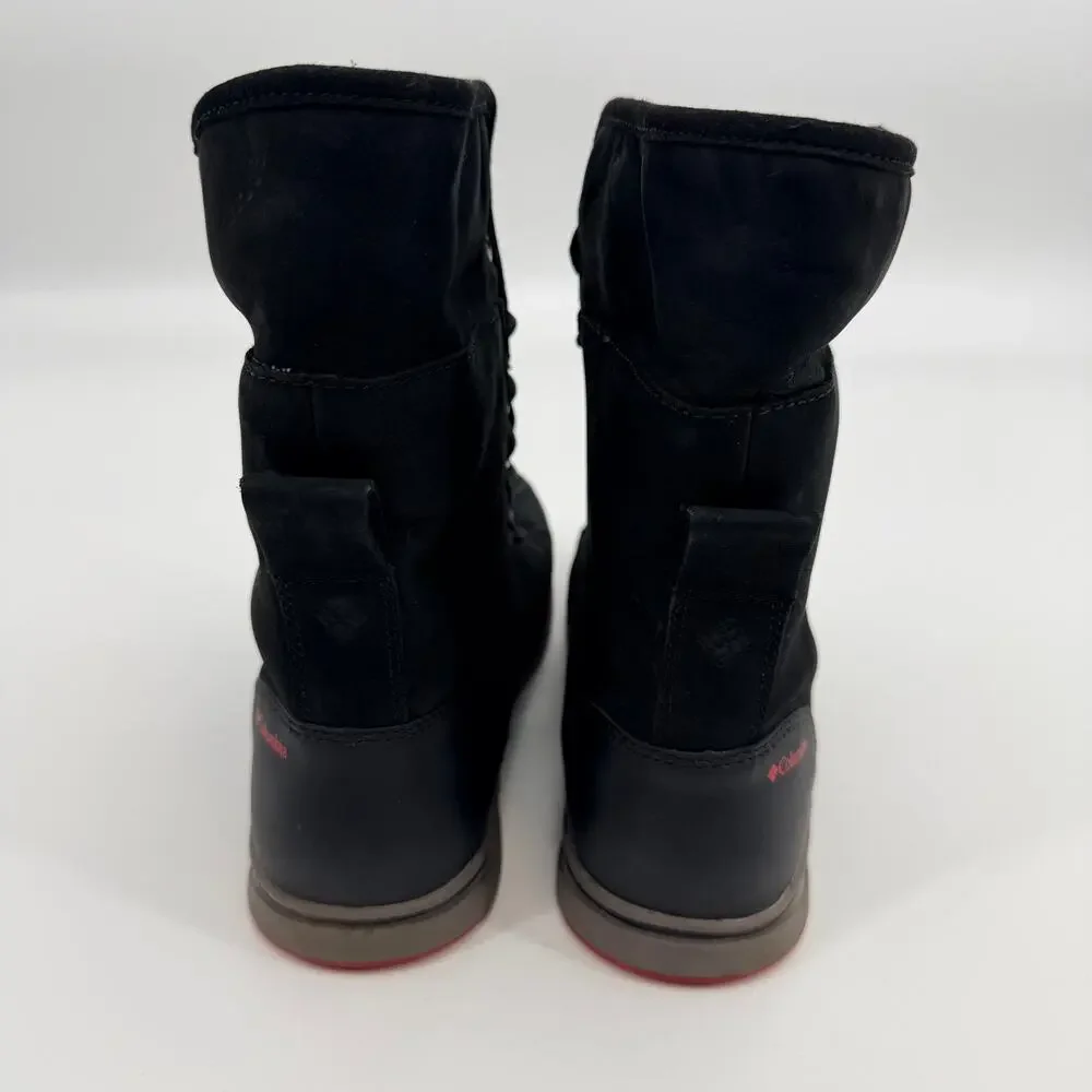 Columbia Omni Tech Heat Snow Winter Waterproof Boots Black Lace Up Insulated 6